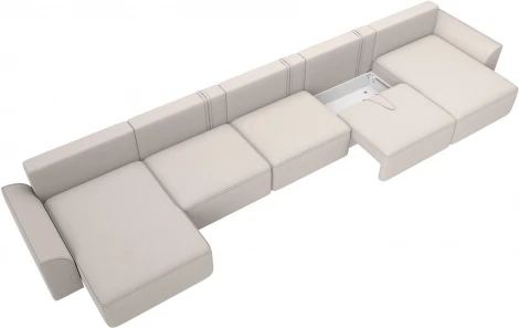 Диван п-образный Лига-048 НПБ МегаЛонг Лига Диванов (Замша) арт.128338