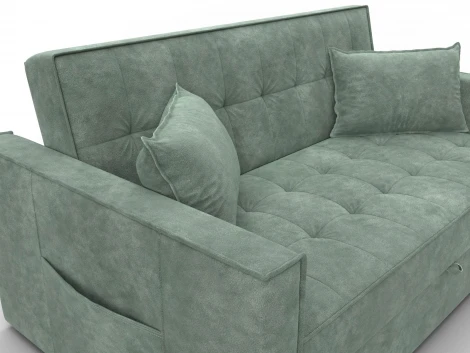 Диван прямой Лига-104 (140) (ЛДСП,Брус,Фанера,Велюр/Зеленый) Лига Диванов 134865