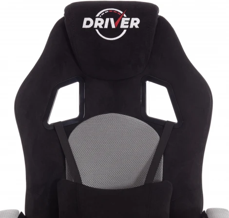 Кресло DRIVER (22) флок/ткань, черный/серый, 35/TW-12 Tetchair 19290