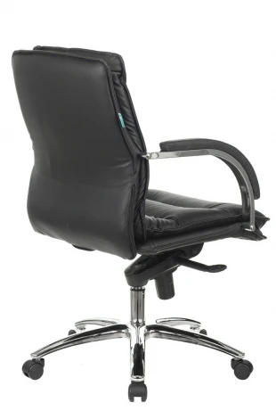 Кресло руководителя Бюрократ T-9927SL-LOW черный кожа низк.спин. крестовина металл хром