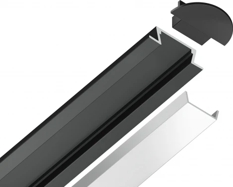 Алюминиевый профиль встраиваемый для светодиодной ленты до 11мм Ambrella Illumination GP1001BK