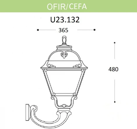 Настенный фонарь уличный Fumagalli Cefa U23.132.000.AYF1R (220V, IP55)