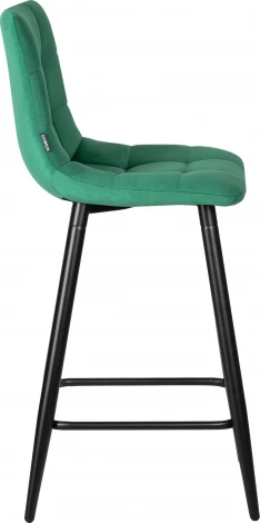 Стул полубарный DOBRIN OLIVIA (черные матовые ножки, зелёный велюр (108-64))