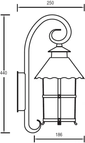 Настенный фонарь уличный IP44 Oasis Light CAIOR 1 81502/18 R (220V, фонарь)