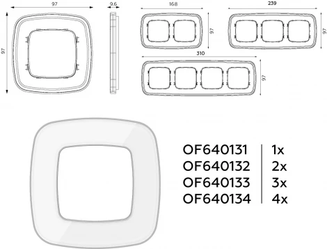 Рамка Ambrella Volt OMEGA Coint (Белый Стекло органическое/Серебро) 1-ая OF640131