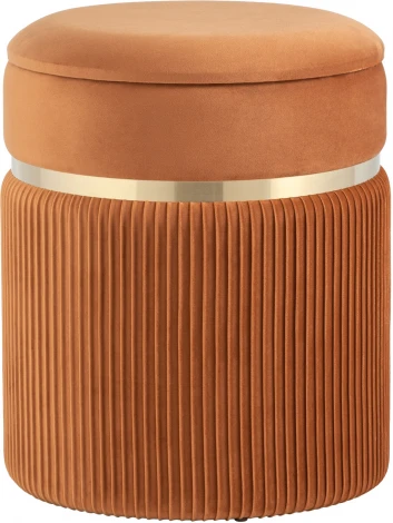 Пуф Миранда с ящиком велюр оранжевый УТ000035331