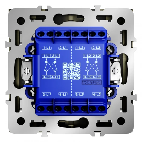 Перекрестный переключатель встраиваемый IP30 Voltum S70 VLS020504 двухклавишный 10А, (шелк)