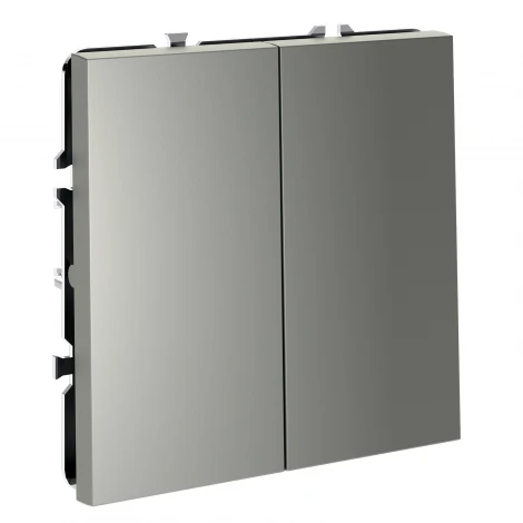 Перекрестный переключатель встраиваемый IP30 Voltum S70 VLS020505 двухклавишный 10А, (сталь)