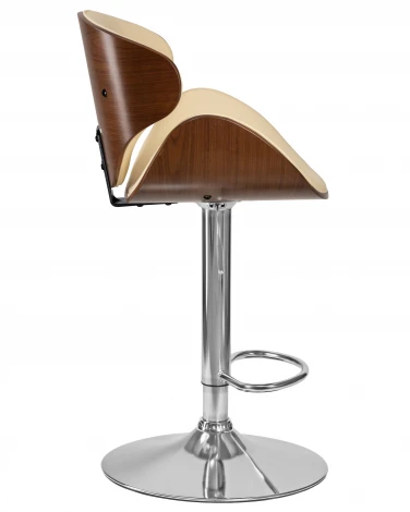 Набор 2 шт стул барный DOBRIN KARTER (коричневое дерево, кремовый)