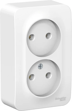 Розетка накладная двойная без заземления (белый) Systeme Electric Blanca BLNRA000201