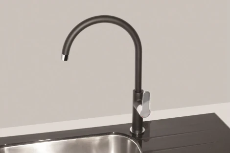 Смеситель Alveus Arc 80 1134889 для кухонной мойки, black
