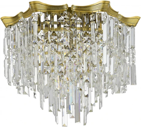 Потолочная люстра ST Luce Ofelia SL1659.302.10 Латунь/Прозрачный E14 10*60W (220V, хрусталь, подвески)