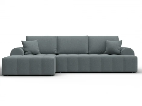 Диван угловой Лига-080 угол левый (ДСП/Пластик/Рогожка/Серый) Лига Диванов 134742L