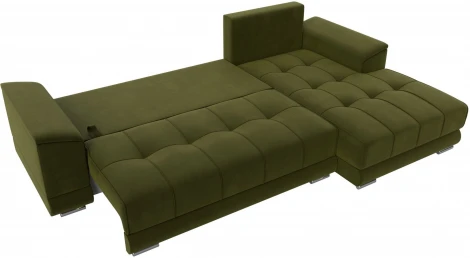 Диван угловой НордСтар правый угол (Зеленый/Микровельвет) Лига Диванов арт.121114