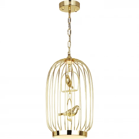 Подвесной светильник Favourite Chick 1928-2P (LED, 220V, на цепи, птички, клетка)