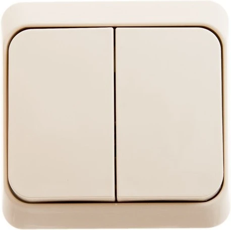 Выключатель встраиваемый двухклавишный (кремовый) Systeme Electric Этюд BC10-002K