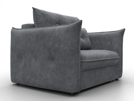 Кресло Лига-100 НПБ (ДСП,Фанера,Велюр/Темно-серый) Лига Диванов 136992