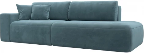 Диван прямой Лига-036 НПБ Модерн подлокотник слева (Бирюзовый/Велюр) Лига Диванов арт.121340L