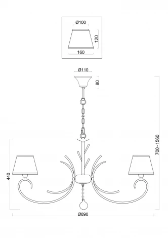 Подвесная люстра Freya Gisela FR2013PL-08G