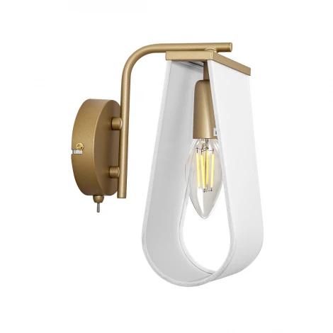 Бра Lumion Sampo 8414/1W золото/белый, металл/текстиль Е14 40W 220V