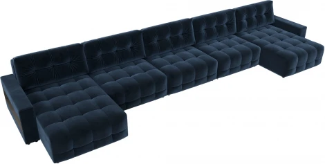 Диван п-образный с полками Лига-053 НПБ МегаЛонг Лига Диванов (Велюр) арт.129016