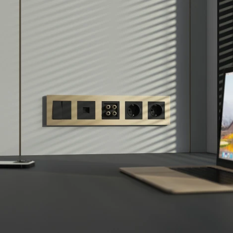 Рамка на 5 постов Slab (шампань софт) Werkel W0052911 (a071629)