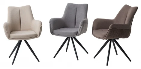 Стул МАРК 360 град., цвет B-22/ LOTOS-12 серый, велюр / черный каркас M-City 64620