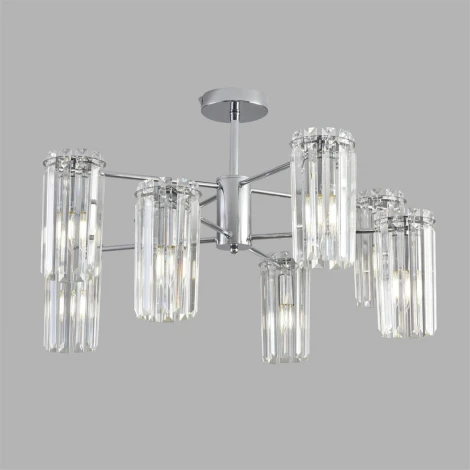 Потолочная люстра на штанге с хрустальными подвесками Lumion Favla 8348/8C хром/прозрачный, металл/хрусталь E14 8*40W 220V