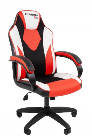 Офисное кресло Chairman Game 17 Россия экокожа черный/красный/белый