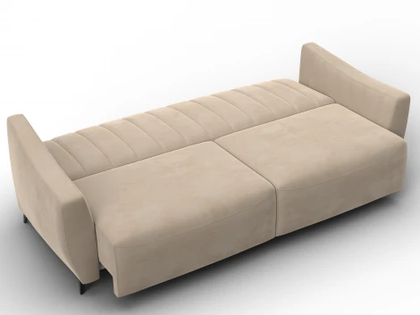 Диван-книжка Лига-095 НПБ (ДВП,ДСП,ЛДСП,Брус,Фанера,ЛДВП/Металл/Велюр/Бежевый) Лига Диванов 132531