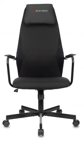 Кресло игровое Zombie ONE черный с подголов. крестов. металл CARBON