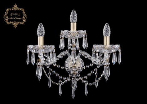 Бра Art Classic 10.23 10.23.2+1.200.XL.Br.Dr (220V, хрусталь, подвески, подсвечник, свеча)