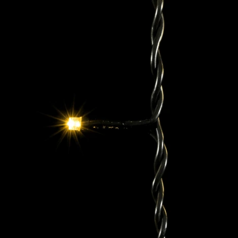 Гирлянда Бахрома 3,1 x 0,5 м Тепло-Белая с Мерцанием Белого Диода 220В, 150 LED, Провод Черный ПВХ, IP54