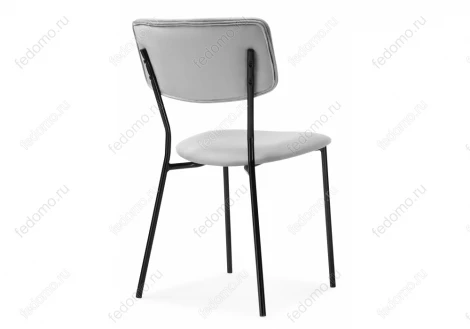 Стул Woodville на металлокаркасе Фиер серый / черный глянец 494368