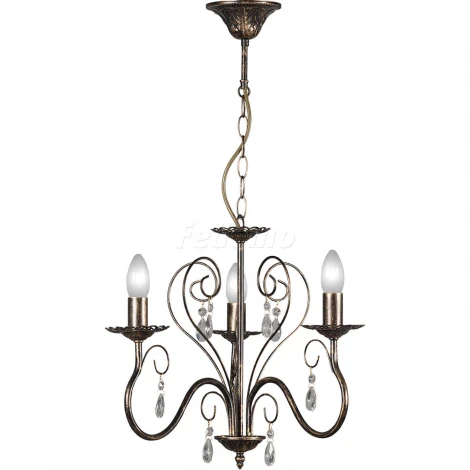 Люстра подвесная Day&Night, 3 лампы, черный с золотом и прозрачным