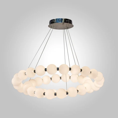 Подвесной светильник светодиодный AM Group PEARL PEARL-D800+600 CH (220V, на тросе, шар, бусы)