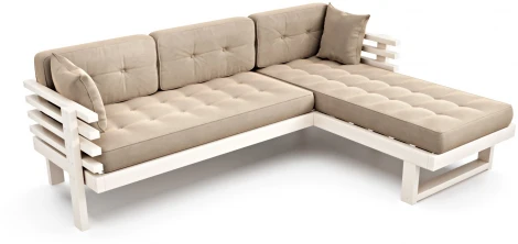 Диван Arsko Стоун Угловой беленый дуб светло-бежевый велюр