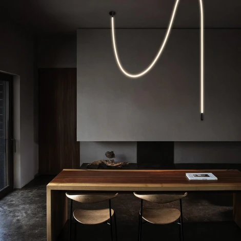 Подвесной светильник светодиодный с гибким неоном Loft It Thread 10388A Black (220V)