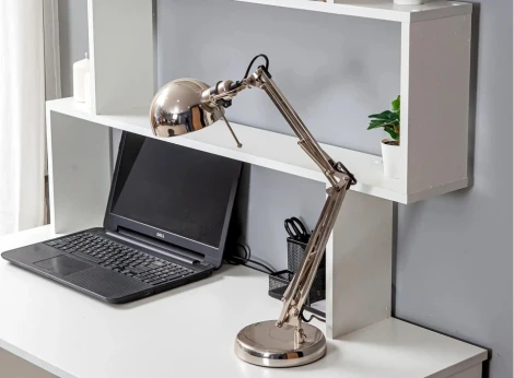 Письменный стол Woodville Дижон с надстройкой белое тиснение 553675