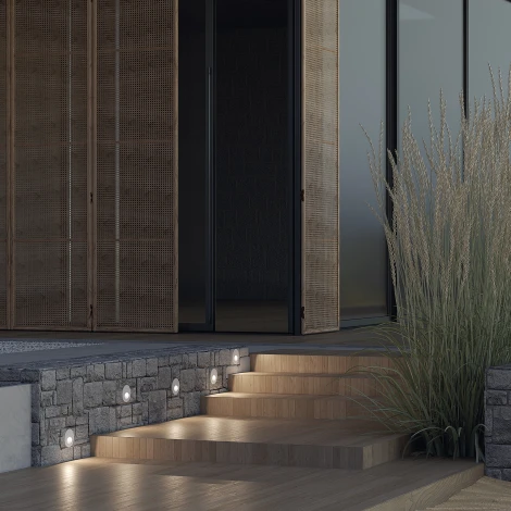 Подсветка ступеней лестницы встраиваемая Bil O015SL-L3W3K (LED, 220V, круглые, IP54)