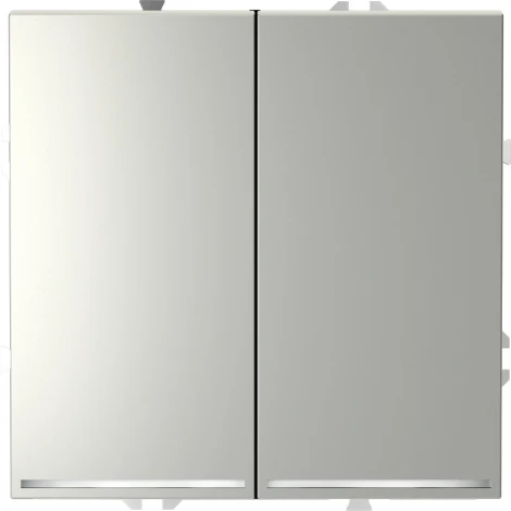 Проходной переключатель двухклавишный с подсветкой (сталь) Voltum S70 VLS020405