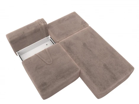 Диван угловой модульный Лига-060 НПБ угол универсальный (ЛДСП,Брус,Фанера/Пластик/Велюр/Бежевый) Лига Диванов 129494