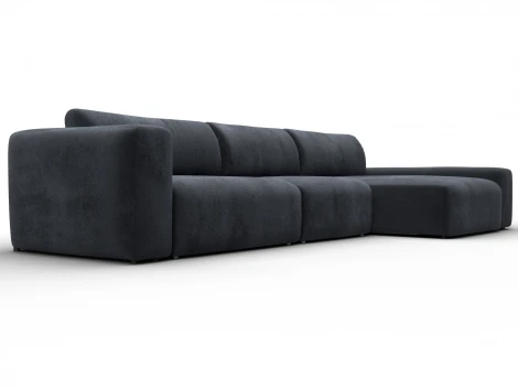 Диван угловой Лига-066 НПБ Лонг угол правый (ЛДСП,Фанера,Брус,Велюр/Темно-серый) Лига Диванов 131229