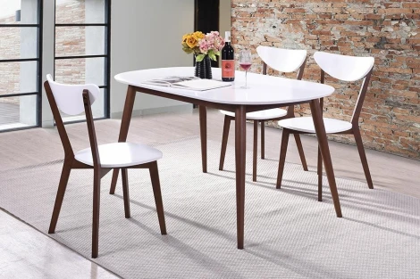 Стол обеденный MAX (Макс) основание бук, столешница мдф, 140 х 80 75см, Белый + Коричневый Tetchair 10465