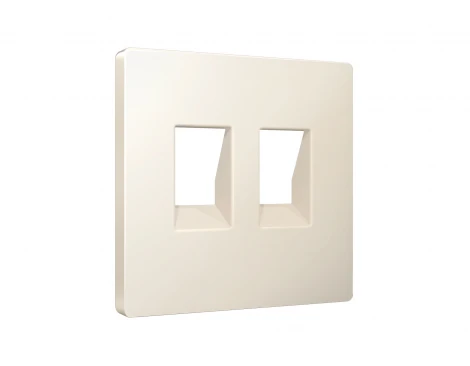 Лицевая панель для Ethernet RJ-45/телефонной RJ-11 двойной розетки (бежевый матовый) Ambrella Volt QUANT AP3321