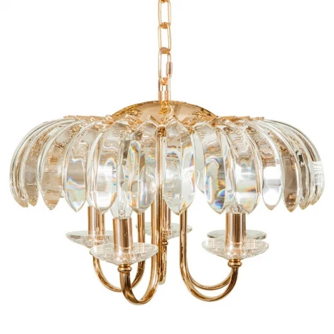 Подвесная люстра L'Arte Luce Fungio L57105 (220V, хрусталь K9, на цепи, свеча, цветы)