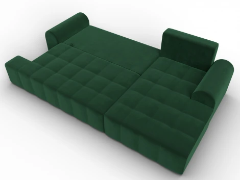 Диван угловой Лига-080 угол правый (ДСП/Пластик/Велюр/Зеленый) Лига Диванов 134747