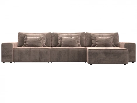 Диван угловой Лига-074 угол универсальный (ДСП/Пластик/Велюр/Бежевый) Лига Диванов 129867