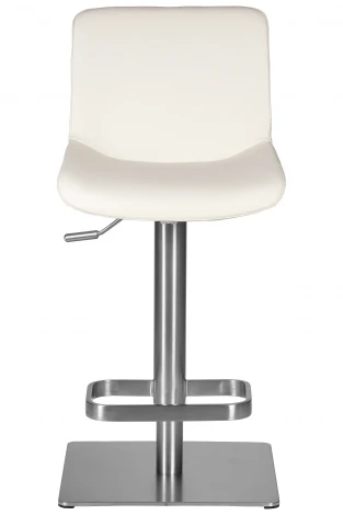Стул барный DOBRIN ALDO (белый PU P23, основание из нержавеющей стали)