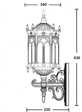 Настенный фонарь уличный Oasis Light DELI S 89901S/08 Bl